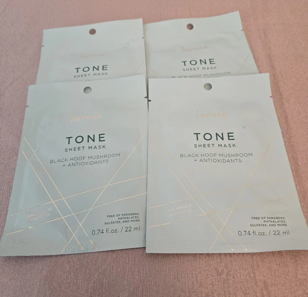 Karuna Tone Sheet Mask Bundle (4 Pack) – Black Hoof Mushroom + Antioxidants